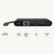 Belkin USB-C Multimedia Adapter - мултифункционален адаптер за свързване от USB-C към Ethernet, HDMI, VGA и USB-А 3.0 (черен) 4