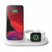 Belkin Boost Charge Pro 3-in-1 Wireless Charger 7.5W - тройна поставка (пад) за безжично зареждане на Qi съвместими устройства, Apple Watch и Apple Airpods (бял)	 2