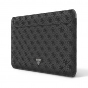 Guess 4G Triangle Metal Logo Notebook Sleeve - дизайнерски луксозен кожен калъф за MacBook Air 13, MacBook Pro 13, MacBook Pro 14 и лаптопи до 14 инча (черен)