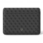 Guess 4G Triangle Metal Logo Notebook Sleeve - дизайнерски луксозен кожен калъф за MacBook Air 13, MacBook Pro 13, MacBook Pro 14 и лаптопи до 14 инча (черен) 1