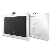 Guess 4G Triangle Metal Logo Notebook Sleeve - дизайнерски луксозен кожен калъф за MacBook Pro 16, MacBook Pro 15 и лаптопи до 16 инча (черен) 3