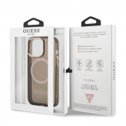 Guess Translucent MagSafe Case - хибриден удароустойчив кейс с MagSafe за iPhone 13 Pro Max (черен) 5