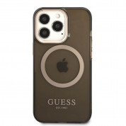 Guess Translucent MagSafe Case - хибриден удароустойчив кейс с MagSafe за iPhone 13 Pro Max (черен) 1