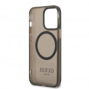 Guess Translucent MagSafe Case - хибриден удароустойчив кейс с MagSafe за iPhone 13 Pro Max (черен) 4