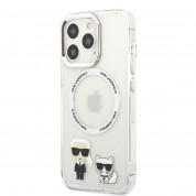 Karl Lagerfeld Karl & Choupette MagSafe Case - дизайнерски кейс с висока защита с MagSafe за iPhone 13 Pro (прозрачен)