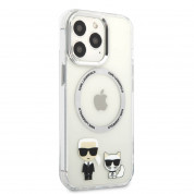 Karl Lagerfeld Karl & Choupette MagSafe Case - дизайнерски кейс с висока защита с MagSafe за iPhone 13 Pro (прозрачен) 2
