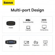Baseus Lite Series HDMI 1080P to VGA HD Adapter (WKQX010101) - HDMI към VGA адаптер с 3.5 аудио изход и microUSB вход (черен) 6