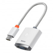 Baseus Lite Series HDMI 1080P to VGA HD Adapter (WKQX010101) - HDMI към VGA адаптер с 3.5 аудио изход и microUSB вход (бял) 2