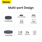 Baseus Lite Series HDMI 1080P to VGA HD Adapter (WKQX010101) - HDMI към VGA адаптер с 3.5 аудио изход и microUSB вход (бял) 8