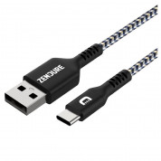 Zendure SuperCord USB-A to USB-C Cable 3A - здрав плетен кабел с USB-C порт (100 см) (черен) 3