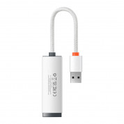Baseus Lite Series USB-A to RJ45 Ethernet Adapter 100Mbps (WKQX000002) - адаптер USB-A към Ethernet за компютри с USB-A порт (бял) 1