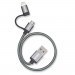 Zendure Braided 2in1 Universal MFI Cable - качествен USB-A кабел с Lightning и microUSB конектори (30 см) (сив) 2