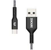 Zendure SuperCord USB-A to USB-C Cable 3A - здрав плетен кабел с USB-C порт (200 см) (черен) 4