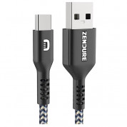 Zendure SuperCord USB-A to USB-C Cable 3A - здрав плетен кабел с USB-C порт (200 см) (черен) 2