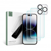 Tech-Protect Supreme Protection Set - комплект 2 броя стъклено защитно покритие за дисплея и стъклено защитно покритие за камерата на iPhone 14 Pro (прозрачен)