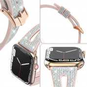 Kingxbar New Chameleon Band - силиконова каишка с кристали за Apple Watch 38мм, 40мм, 41мм (сребрист-розов) 9