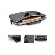 Tech-Protect PocketBag Laptop Bag 14 - елегантна чанта с дръжки и презрамка за MacBook Air 13, MacBook Pro 13, MacBook Pro 14 и лаптопи до 14 инча (тъмносив) 3