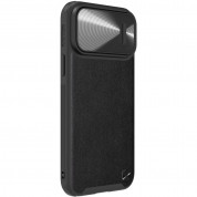 Nillkin CamShield Leather S Case - хибриден удароустойчив кожен кейс с поставка против изпускане за iPhone 14 Pro Max (черен) 3