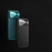 Nillkin CamShield Leather S Case - хибриден удароустойчив кожен кейс с поставка против изпускане за iPhone 14 Pro Max (черен) 5