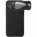 Nillkin CamShield Leather S Case - хибриден удароустойчив кожен кейс с поставка против изпускане за iPhone 14 Pro Max (черен) 1