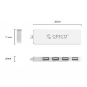 Orico USB 2.0 Hub 4 Port - 4ри портов USB 2.0 хъб (бял)  4