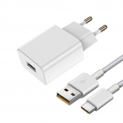 Vivo Flash Wall Charger USB-A 33W - захранване за ел. мрежа с USB-A изход и USB-C кабел за зареждане на мобилни устройства (бял)