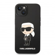 Karl Lagerfeld Liquid Silicone Ikonik NFT Case - дизайнерски силиконов кейс за iPhone 14 (черен) 1