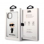 Karl Lagerfeld Liquid Silicone Ikonik NFT Case - дизайнерски силиконов кейс за iPhone 14 (бял) 5