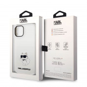 Karl Lagerfeld Liquid Silicone Choupette NFT Case - дизайнерски силиконов кейс за iPhone 14 (бял) 5
