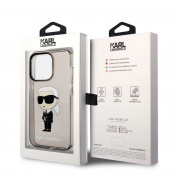 Karl Lagerfeld IML Ikonik NFT Case - дизайнерски силиконов кейс за iPhone 14 Pro (черен) 5