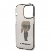 Karl Lagerfeld IML Ikonik NFT Case - дизайнерски силиконов кейс за iPhone 14 Pro (черен) 4