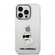 Karl Lagerfeld IML Choupette NFT Case - дизайнерски силиконов кейс за iPhone 14 Pro (прозрачен) 1