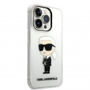 Karl Lagerfeld IML Ikonik NFT Case - дизайнерски силиконов кейс за iPhone 14 Pro (прозрачен) 2