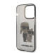 Karl Lagerfeld IML Glitter Karl and Choupette NFT Case - дизайнерски силиконов кейс за iPhone 14 Pro (черен) 5