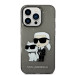 Karl Lagerfeld IML Glitter Karl and Choupette NFT Case - дизайнерски силиконов кейс за iPhone 14 Pro (черен) 2