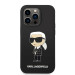 Karl Lagerfeld Liquid Silicone Ikonik NFT Case - дизайнерски силиконов кейс за iPhone 14 Pro (черен) 2