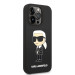 Karl Lagerfeld Liquid Silicone Ikonik NFT Case - дизайнерски силиконов кейс за iPhone 14 Pro (черен) 3