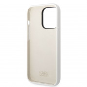 Karl Lagerfeld Liquid Silicone Ikonik NFT Case - дизайнерски силиконов кейс за iPhone 14 Pro (бял) 4