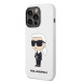 Karl Lagerfeld Liquid Silicone Ikonik NFT Case - дизайнерски силиконов кейс за iPhone 14 Pro (бял) 1
