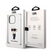 Karl Lagerfeld Liquid Silicone Ikonik NFT Case - дизайнерски силиконов кейс за iPhone 14 Pro (бял) 5