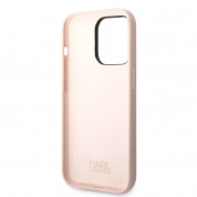 Karl Lagerfeld Liquid Silicone Ikonik NFT Case - дизайнерски силиконов кейс за iPhone 14 Pro (розов) 4