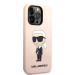 Karl Lagerfeld Liquid Silicone Ikonik NFT Case - дизайнерски силиконов кейс за iPhone 14 Pro (розов) 3