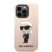 Karl Lagerfeld Liquid Silicone Ikonik NFT Case - дизайнерски силиконов кейс за iPhone 14 Pro (розов) 2