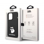 Karl Lagerfeld Liquid Silicone Choupette NFT Case - дизайнерски силиконов кейс за iPhone 14 Pro (черен) 5