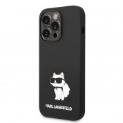 Karl Lagerfeld Liquid Silicone Choupette NFT Case - дизайнерски силиконов кейс за iPhone 14 Pro (черен)