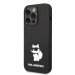 Karl Lagerfeld Liquid Silicone Choupette NFT Case - дизайнерски силиконов кейс за iPhone 14 Pro (черен) 1