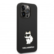 Karl Lagerfeld Liquid Silicone Choupette NFT Case - дизайнерски силиконов кейс за iPhone 14 Pro (черен) 2