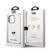 Karl Lagerfeld Liquid Silicone Choupette NFT Case - дизайнерски силиконов кейс за iPhone 14 Pro (бял) 5