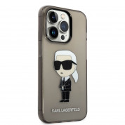 Karl Lagerfeld IML Ikonik NFT Case - дизайнерски силиконов кейс за iPhone 14 Pro Max (черен) 2