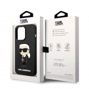 Karl Lagerfeld Liquid Silicone Ikonik NFT Case - дизайнерски силиконов кейс за iPhone 14 Pro Max (черен) 5